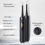 Electric Ultrasonic Dental Tartar Plaque Calculus Tooth Remover Set Kits Cleaner with LED Screen V255-TEETHCLEANER_LED