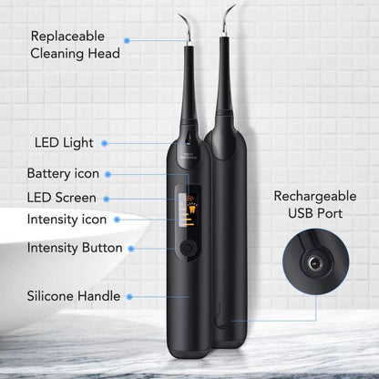 Electric Ultrasonic Dental Tartar Plaque Calculus Tooth Remover Set Kits Cleaner with LED Screen V255-TEETHCLEANER_LED