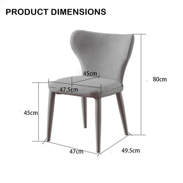 VELLUTO Modern Kitchen Dining Room Chairs Faux Leather Flannel Accent Chairs Metal Vanity Lounge Chair with V255-VE-DICH-BROWN-908