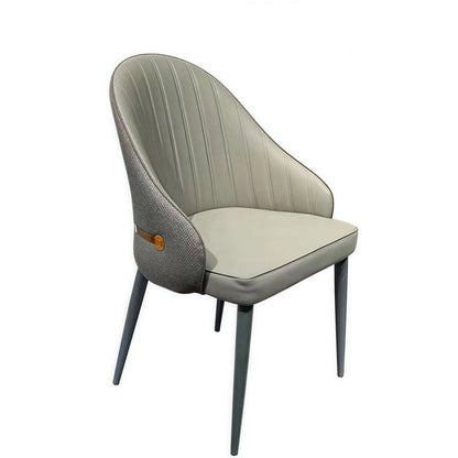 VELLUTO Dining Chairs Set Armchairs Mid Century Modern Kitchen Dining Room Chairs Faux Leather Accent Chairs V255-VE-DICH-GREY-201