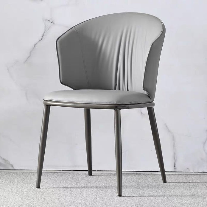 VELLUTO Modern Armless Upholstered Side Chair with Metal Legs for Kitchen & Dining Set of 2 (Grey) V255-VE-DICH-GREY-679