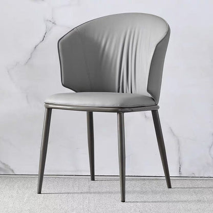 VELLUTO Modern Armless Upholstered Side Chair with Metal Legs for Kitchen & Dining Set of 2 (Grey) V255-VE-DICH-GREY-679