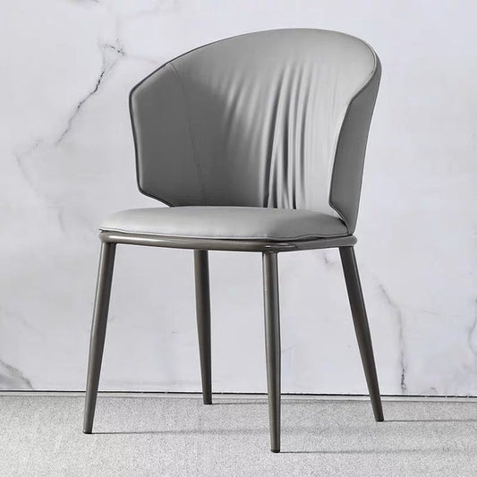 VELLUTO Modern Armless Upholstered Side Chair with Metal Legs for Kitchen & Dining Set of 2 (Grey) V255-VE-DICH-GREY-679