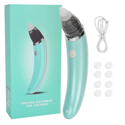 Baby Nasal Aspirator Electric Safe Hygienic Nose Cleaner Snot Sucker For baby (Green) V255-XBQ001-G