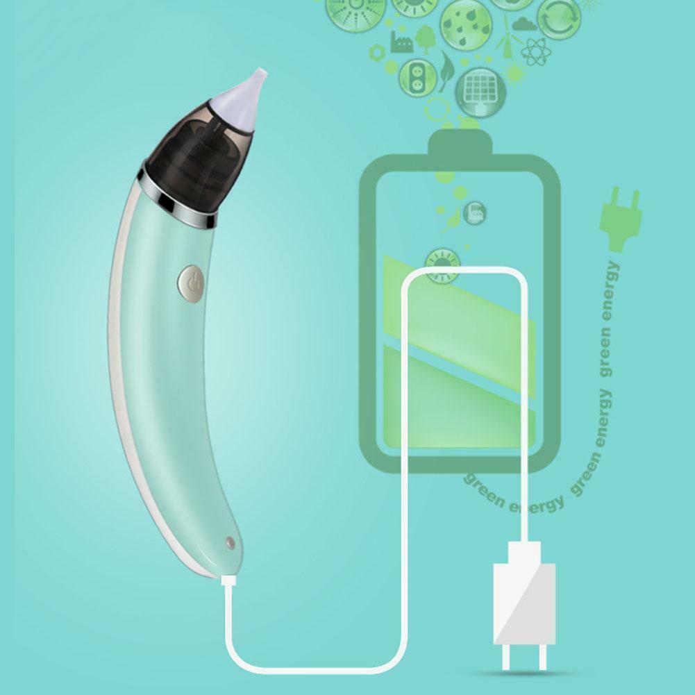 Baby Nasal Aspirator Electric Safe Hygienic Nose Cleaner Snot Sucker For baby (Green) V255-XBQ001-G