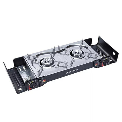2 Burner Butane Countertop Stove, Portable Adjustable Burners with Carry Case, Portable Camping Stove with V255-YC-TWIN-STOVE