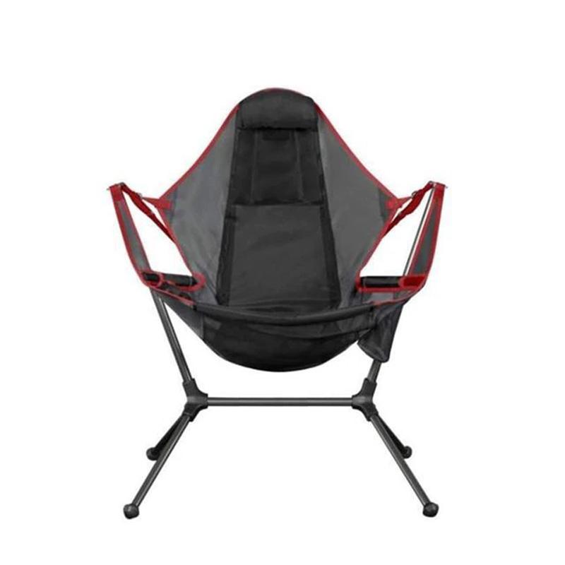 Camping Chair Foldable Swing Luxury Recliner Relaxation Swinging Comfort Lean Back Outdoor Folding Chair V255-YZ007-GREY