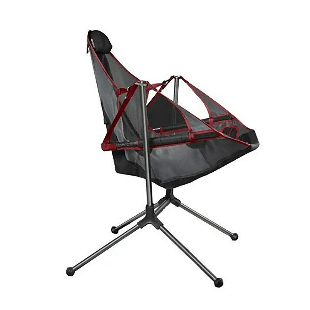 Camping Chair Foldable Swing Luxury Recliner Relaxation Swinging Comfort Lean Back Outdoor Folding Chair V255-YZ007-GREY