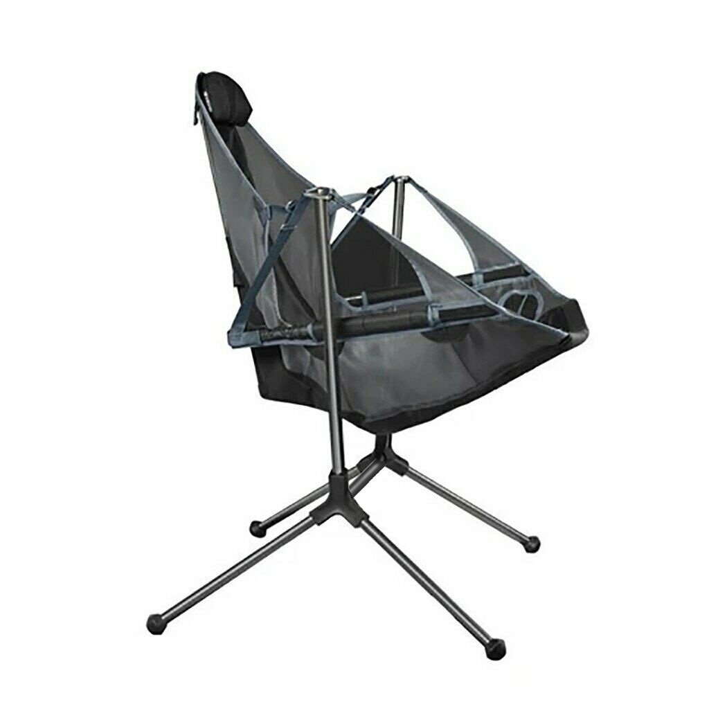 Camping Chair Foldable Swing Luxury Recliner Relaxation Swinging Comfort Lean Back Outdoor Folding Chair V255-YZ007-GREY