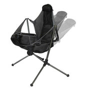 Camping Chair Foldable Swing Luxury Recliner Relaxation Swinging Comfort Lean Back Outdoor Folding Chair V255-YZ007-GREY