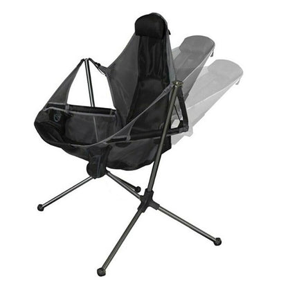 Camping Chair Foldable Swing Luxury Recliner Relaxation Swinging Comfort Lean Back Outdoor Folding Chair V255-YZ007-GREY