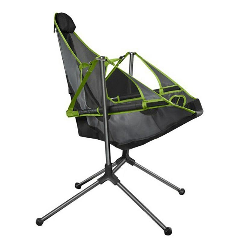 Camping Chair Foldable Swing Luxury Recliner Relaxation Swinging Comfort Lean Back Outdoor Folding Chair V255-YZ007-GREY