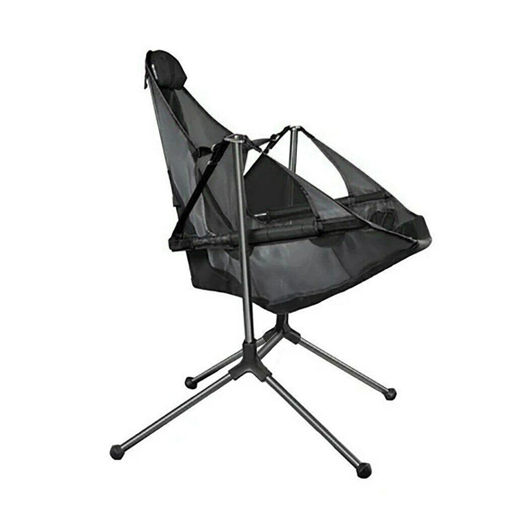 Camping Chair Foldable Swing Luxury Recliner Relaxation Swinging Comfort Lean Back Outdoor Folding Chair V255-YZ007-GREY