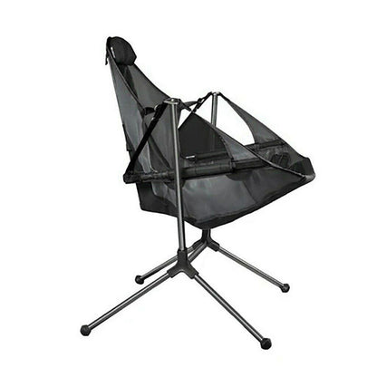 Camping Chair Foldable Swing Luxury Recliner Relaxation Swinging Comfort Lean Back Outdoor Folding Chair V255-YZ007-GREY