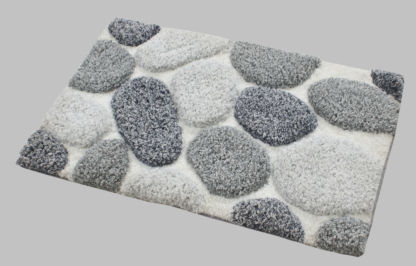 Pebble 3D Design Tufted Soft Pile Bathmat - 50x80 V262-BM-671