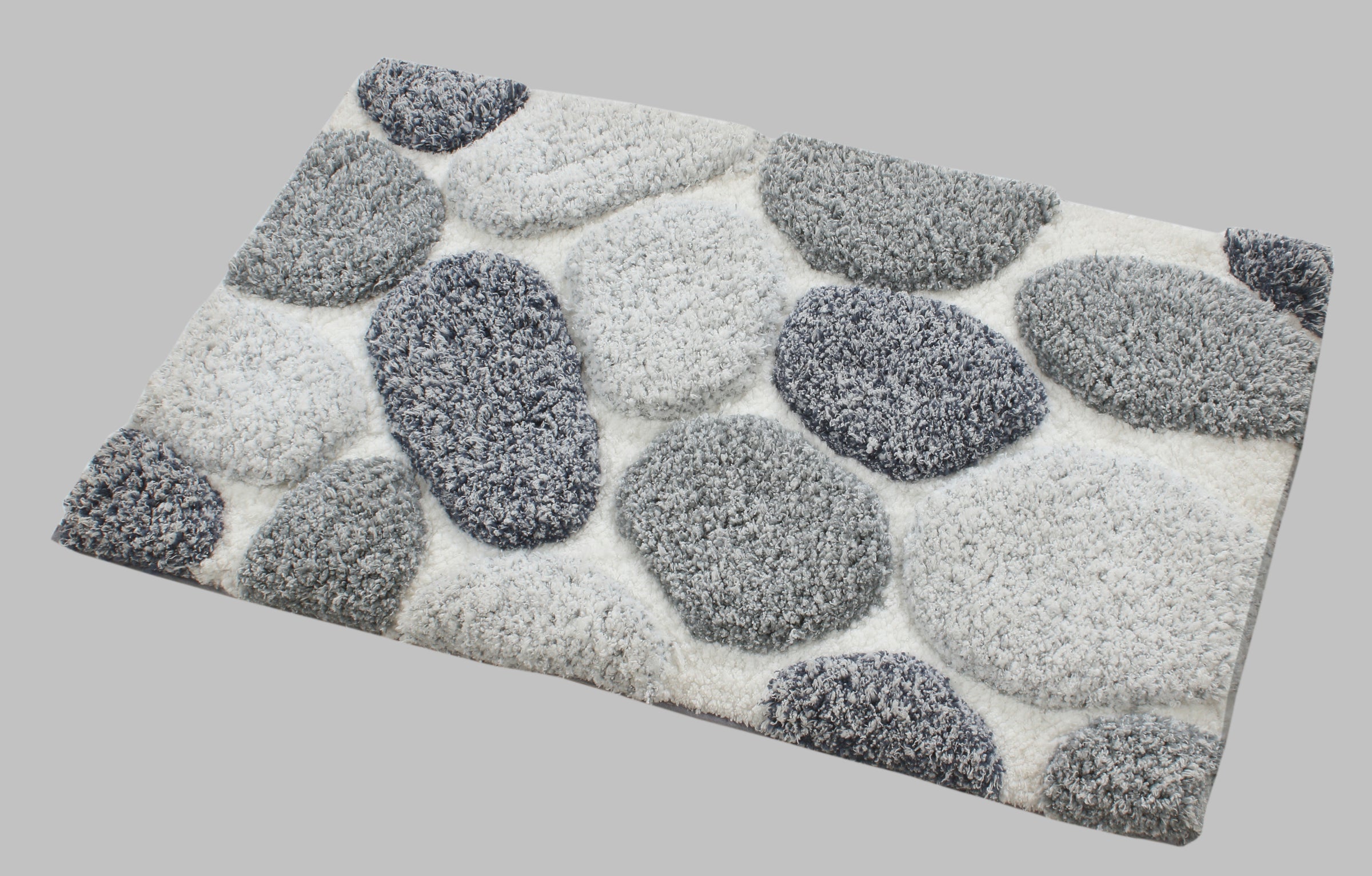 Pebble 3D Design Tufted Soft Pile Bathmat - 50x80 V262-BM-671