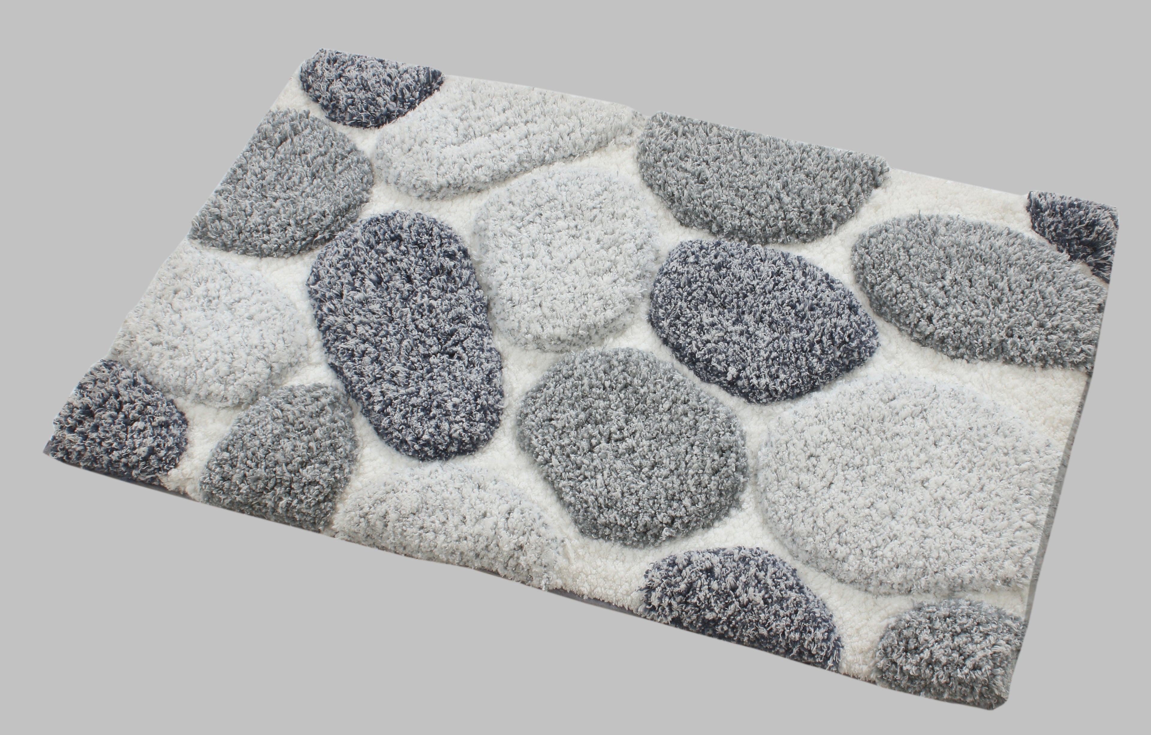 Pebble 3D Design Tufted Soft Pile Bathmat - 50x80 V262-BM-671