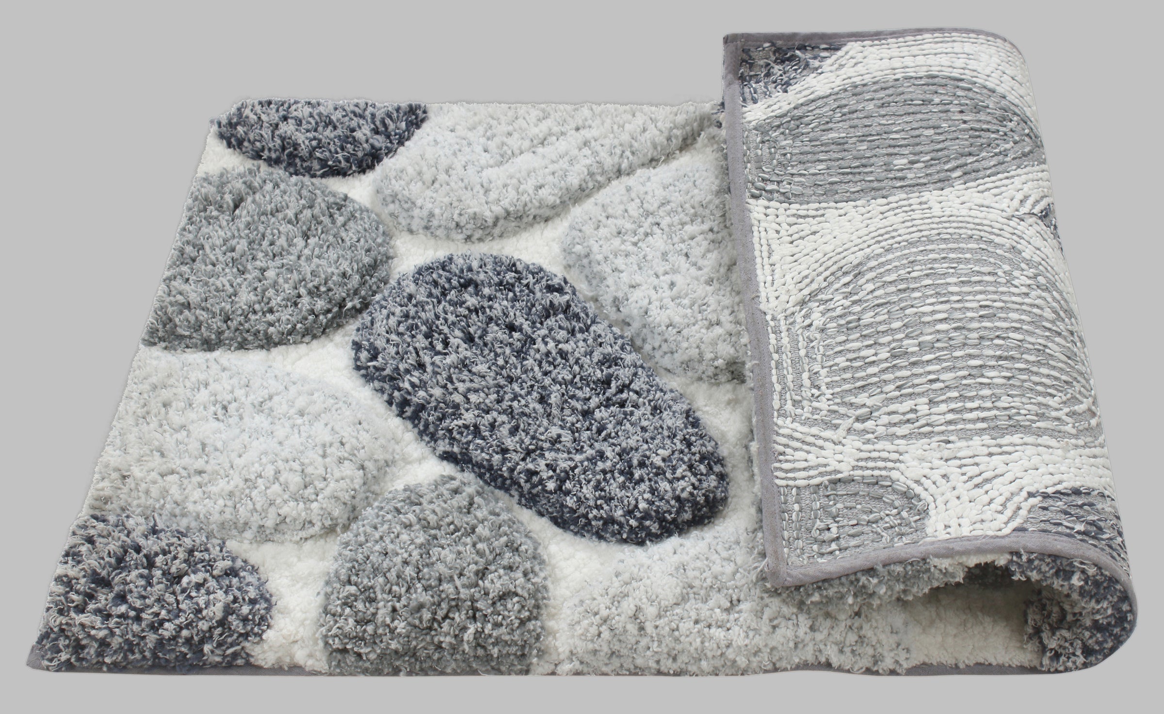 Pebble 3D Design Tufted Soft Pile Bathmat - 50x80 V262-BM-671