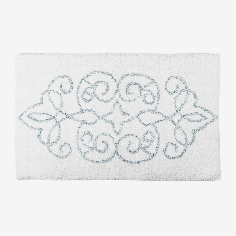 Cotton Medallion Tufted Non Slip Jacquard Bath mat V262-CI-STK-001M