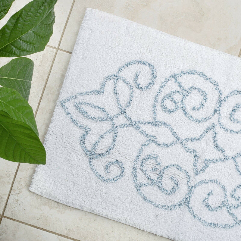 Cotton Medallion Tufted Non Slip Jacquard Bath mat V262-CI-STK-001M