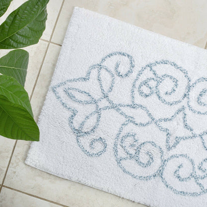 Cotton Medallion Tufted Non Slip Jacquard Bath mat V262-CI-STK-001M