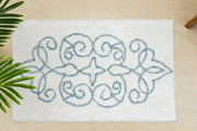 Cotton Medallion Tufted Non Slip Jacquard Bath mat V262-CI-STK-001M