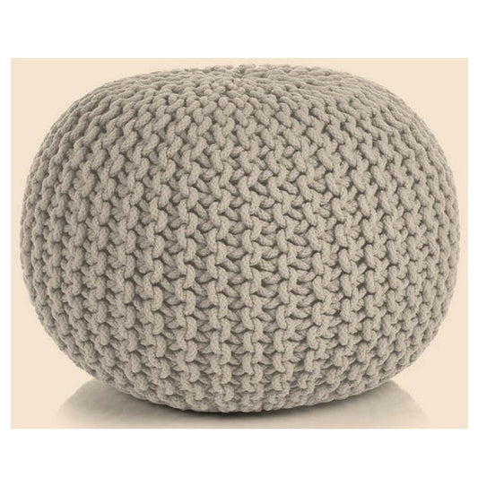 Braided Ottoman Pouffe Footstool Hand Knitted (Beige) V262-CI-STK-005LB