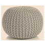 Braided Ottoman Pouffe Footstool Hand Knitted (Beige) V262-CI-STK-005LB