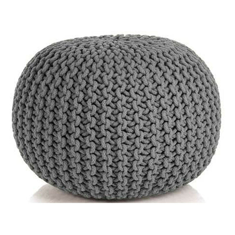 Braided Ottoman Pouffe Footstool Hand Knitted (Grey) V262-CI-STK-006G
