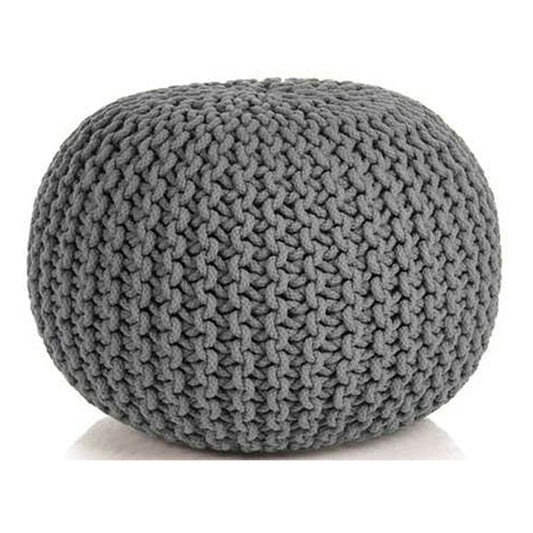 Braided Ottoman Pouffe Footstool Hand Knitted (Grey) V262-CI-STK-006G