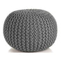 Braided Ottoman Pouffe Footstool Hand Knitted (Grey) V262-CI-STK-006G