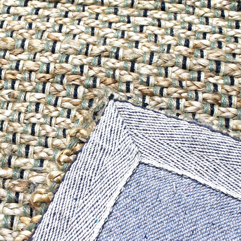 Hand Braided Jute Runner with Green Textured Weave 50 x 120 cm V262-CI-STK999JR