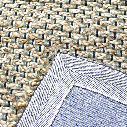 Hand Braided Jute Runner with Green Textured Weave 50 x 120 cm V262-CI-STK999JR