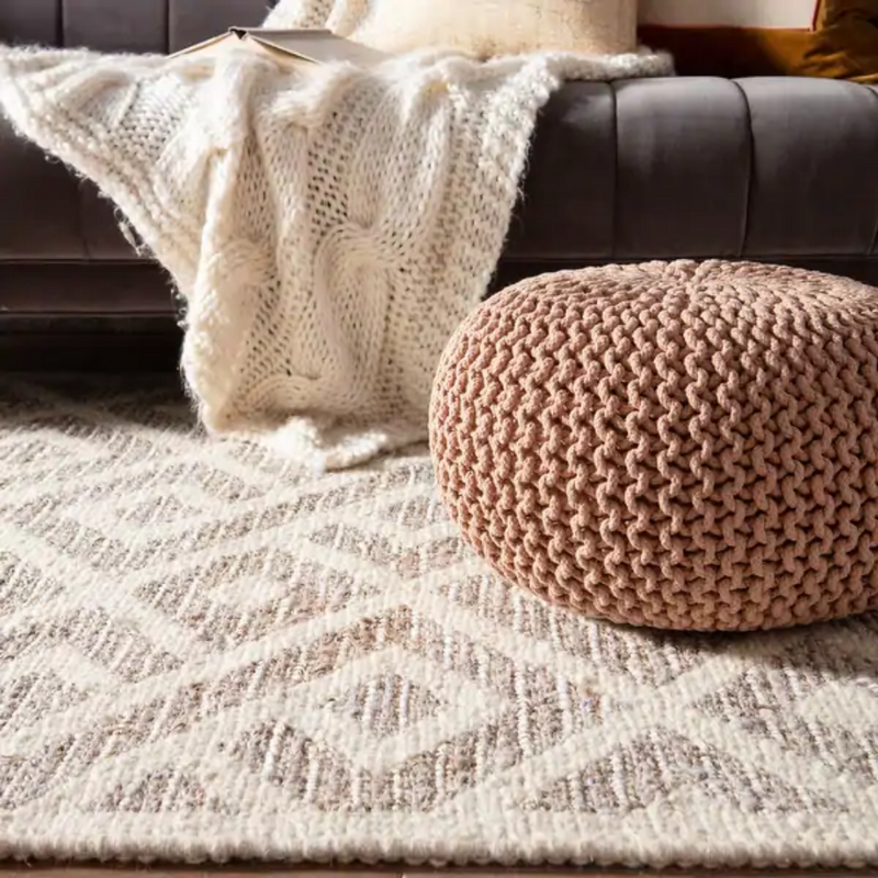 Braided Ottoman Pouffe Footstool Hand Knitted (Pink) V262-CL-STK-009P