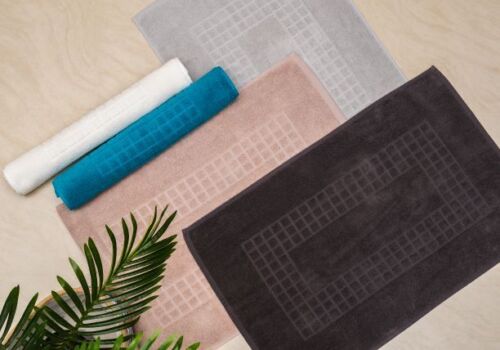 Microfiber Soft Non Slip Bath Mat Check Design (Anthrazit) V262-CR-STK-015A