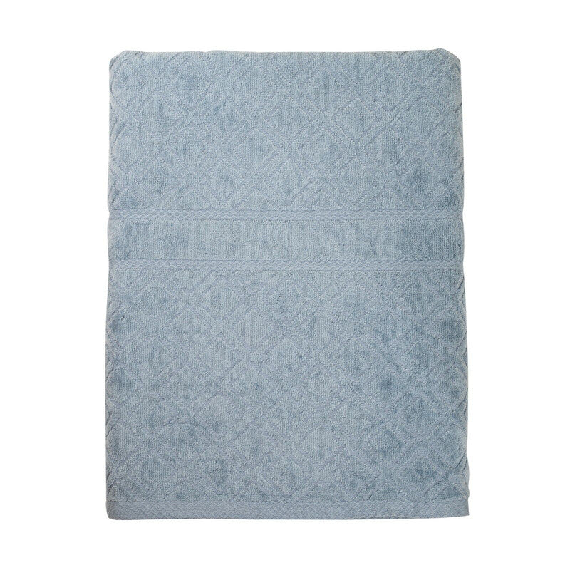 Premium Velour Diamond Design Jacquard Bath Towel (Blue) V262-CR-STK-024B