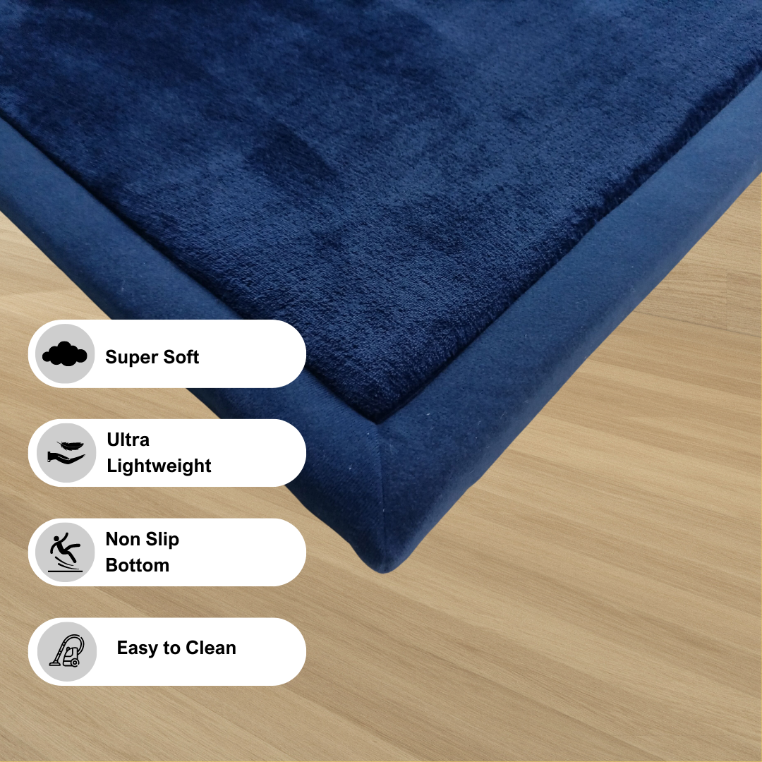 Soft Touch Ultra Plush Memory Foam Tatami Midnight Blue Mat - 150 x 200 CM V262-LGH-0088B