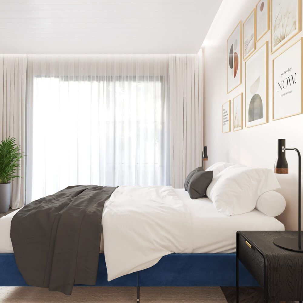 Dreamo Velvet Blue Double Bed Frame V264-BFS-206F-BLU-DL-1