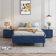 Velvet Blue Bed Frame - Single V264-BFS-206F-BLU-SL-1