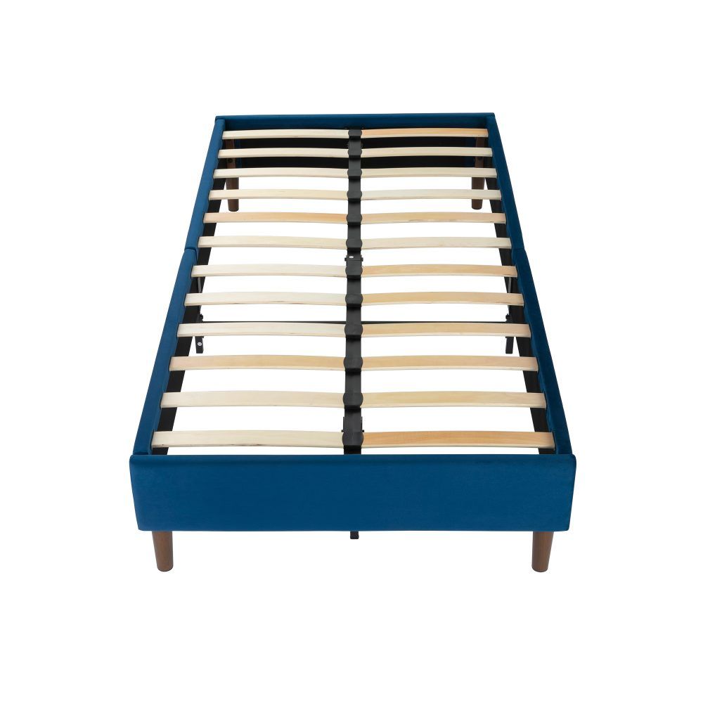 Velvet Blue Bed Frame - Single V264-BFS-206F-BLU-SL-1