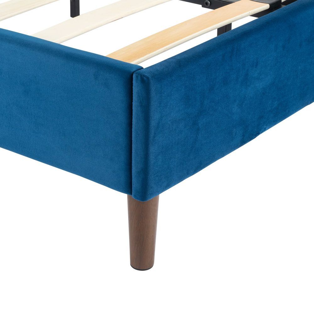 Velvet Blue Bed Frame - Single V264-BFS-206F-BLU-SL-1