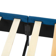 Velvet Blue Bed Frame - Single V264-BFS-206F-BLU-SL-1