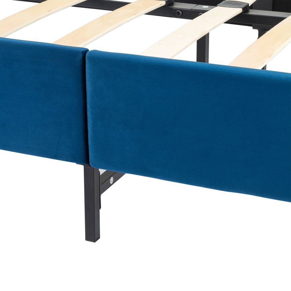 Velvet Blue Bed Frame - Single V264-BFS-206F-BLU-SL-1
