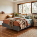 Bed Frame Mattress Foundation (Dark Grey) - Single V264-BFS-206F-DGR-SL-1
