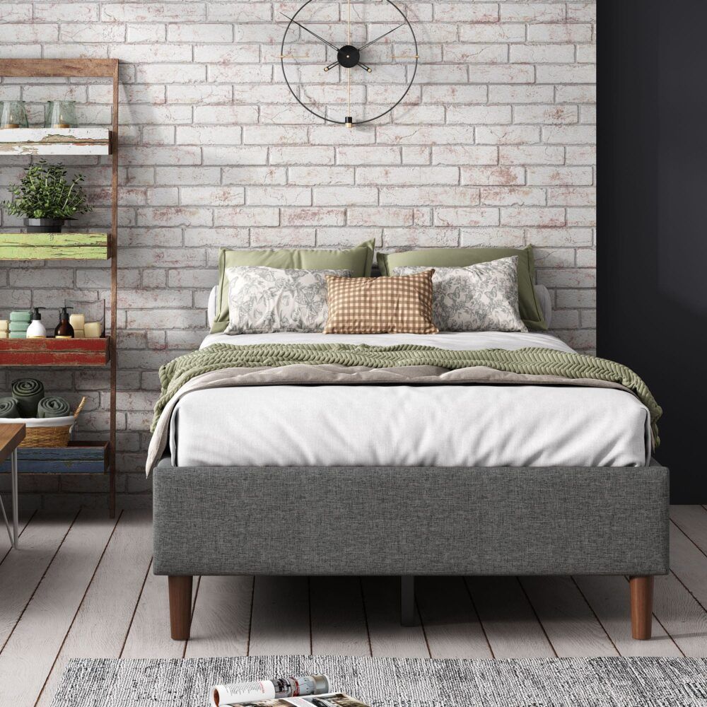 Bed Frame Mattress Foundation (Dark Grey) - Single V264-BFS-206F-DGR-SL-1
