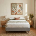 Bedframe with Wooden Slats (Light Grey) - Single V264-BFS-206F-LGR-SL-1