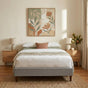 Bedframe with Wooden Slats (Light Grey) - Single V264-BFS-206F-LGR-SL-1