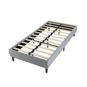 Bedframe with Wooden Slats (Light Grey) - Single V264-BFS-206F-LGR-SL-1