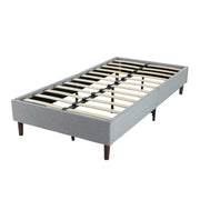 Bedframe with Wooden Slats (Light Grey) - Single V264-BFS-206F-LGR-SL-1