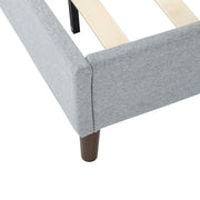 Bedframe with Wooden Slats (Light Grey) - Single V264-BFS-206F-LGR-SL-1